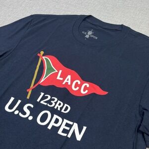 U.S. Open Los Angeles Country Club Golf T-Shirt Mens L Blue 123rd Cotton Tagless